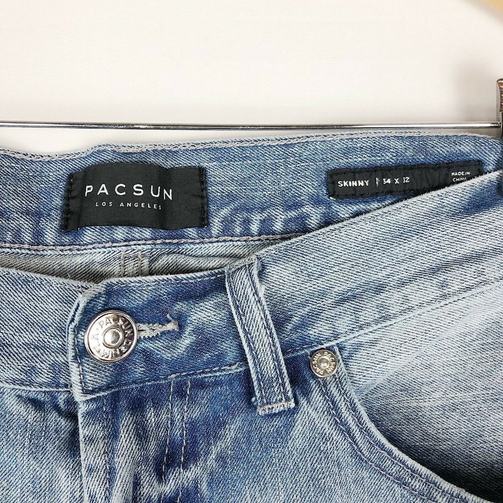 Mens Pacsun Faded Distressed Skinny Jeans - Picture 5 of 10